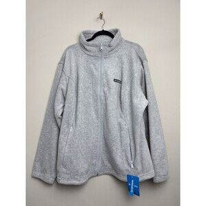 Columbia Womens Full Zip Jacket Size 3X Fleece Gray Basic Mount Cannon